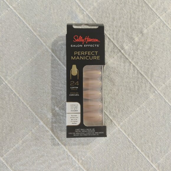 *New*SALLY HANSEN Perfect Manicure Press On Coffin Nail Kit Meet Me in the Metal - Picture 3 of 4